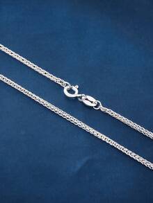 1條925純銀蕭邦鍊項鍊,女士日常佩戴和禮物的基礎鍊 - 銀色 - 查看 8