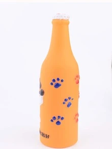 1pc Dog Beer Bottle Sound Toy Safe And Durable Pet Chew Toys - Brown - View 4