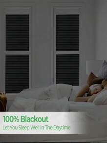 遮光霧面保護窗戶貼膜：100％遮蔽室內光線黑色隔熱貼膜自粘靜電窗戶貼紙堅固不易脫落 - 黑色 - 查看 4