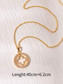 1 Miếng Sành điệu Xu hướng: Cắt giảm Có thể xoay Cỏ ba lá May mắn Vòng cổ mặt dây chuyền ( Mạ đồng Với Vàng 18K ) Đối với phụ nữ , Quà tặng lễ hội - Vàng - Xem 4