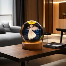 1入組3d雕刻水晶天使小燈,帶暖光usb底座,6cm或8cm直徑,可作為家居裝飾、收藏品。情人節或其他節日,是送給家人、朋友、情侶、女孩、好友等的絕佳禮物。本燈具採用精巧手工製作的材料,展現獨特設計和精美工藝。它使用照明營造浪漫的節日氛圍。 - 白色 - 查看 6