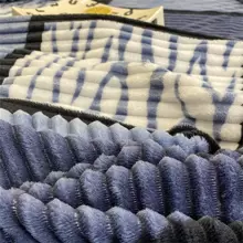 1pc Simple Striped Plaid Splicing Printed Blanket, Soft Warm Bedspread Or Shawl, Suitable For Living Room And Bedroom Furniture Decoration