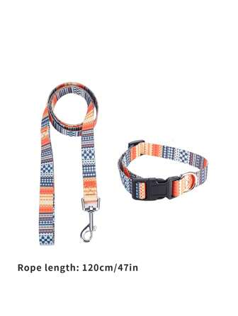 Collier Et Laisse Imprimés Bohème Pour Animal De Compagnie Ensembles