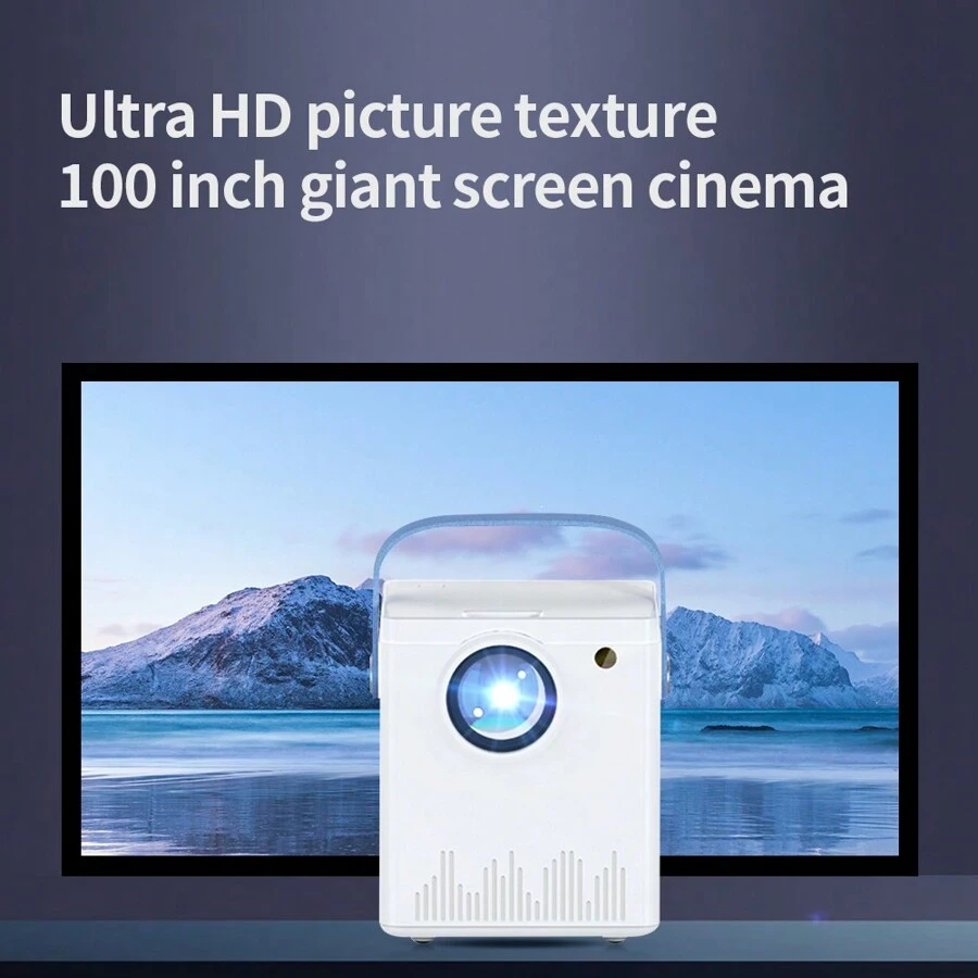 1 PC WiFi Mini Portable Projector, 1080P Home Cinema Video Projector, Compatible With HDMI-Compatible OUT/USB/AV/TF/SMART PHONES, Indoor And Outdoor Use - 01-white - View 1