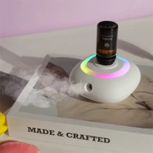 Humidifier For Car Home Bedroom, Mute Mini Waterless Air Purification, Student Dormitory Aromatherapy Usb Pure Oil Humidifier - White Machine+Rechargeable Battery - View 1