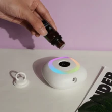 Humidifier For Car Home Bedroom, Mute Mini Waterless Air Purification, Student Dormitory Aromatherapy Usb Pure Oil Humidifier - White Machine+Rechargeable Battery - View 5