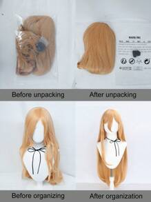 Tóc giả tổng hợp dài màu cam cho tiệc tùng Tóc giả cosplay thẳng siêu dài có mái Tóc giả bằng sợi Anime chịu nhiệt không cần keo Trường học Halloween Ngày lễ Tạ ơn Giáng sinh Tóc giả mật độ cao Giá rẻ kèm mũ đội tóc giả miễn phí - trái cam - Xem 7