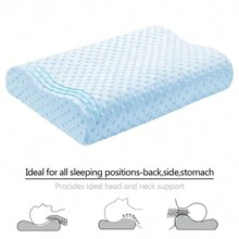 1pc Memory Foam Pillow Neck Support Sleeping Pillows Contour Sleep Cervical Pillow - 藍色 - 查看 3