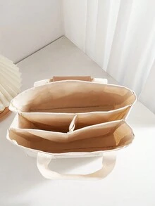 Đa chức năng Túi mẹ , Túi vải , Túi xách tay , Dung lượng lớn Cái túi , Mẹ Và Em bé Cái túi , Túi xách tay , Túi mua sắm , Túi đeo vai , Túi đeo chéo , Xe nôi Cái túi , Túi hộp ăn trưa , Túi xách tay Với Ngăn , Túi ăn trưa , Xe nôi Cái túi , Thích hợp Cho công việc , Có thể Như A Và Trẻ sơ sinh Xe nôi Đến Em bé - trắng - Xem 6