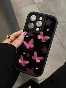 Funda Para Teléfono Anticaída Con Patrón De Mariposa Elegante Pintada Con Aerosol De Bambú De Alta Densidad Compatible Con Iphone 14 Pro - Multicolor - Ver 3