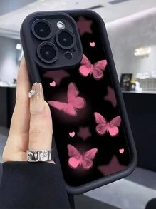 Funda Para Teléfono Anticaída Con Patrón De Mariposa Elegante Pintada Con Aerosol De Bambú De Alta Densidad Compatible Con Iphone 14 Pro - Multicolor - Ver 2