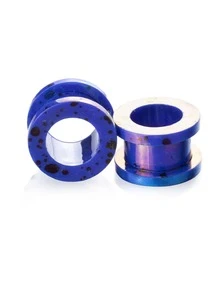 1pair Punk Style Colored Dot Acrylic Ear Gauge Plugs, Unisex For Everyday Wear, Party Or Work Days - Ear Dilation - View 31