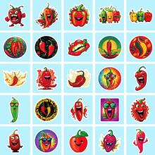 50入組蔬菜貼紙,適用於水瓶,防水辣椒貼紙適用於青少年和成年人,可愛貼紙套裝適用於剪貼簿,日記本,筆記型電腦和手提箱 - 彩色 - 查看 3