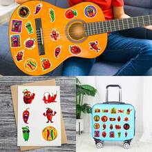 50入組蔬菜貼紙,適用於水瓶,防水辣椒貼紙適用於青少年和成年人,可愛貼紙套裝適用於剪貼簿,日記本,筆記型電腦和手提箱 - 彩色 - 查看 7