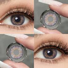 1 Pair Of Purple Amethyst Colored Cosmetic Contact Lenses, 14mm, Year-Round Suitable - Dusty Purple - View 2