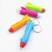 4 Piezas Llavero En Forma De Cohete Con Linterna Led, Diseño Creativo Modelo, Color Al Azar - Multicolor - Ver 2