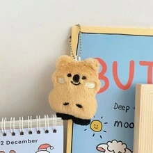1pc Brown Cute Kangaroo Plush Pendant, Adorable Koala Backpack Keychain, Festival Birthday Gift - Brown - View 5