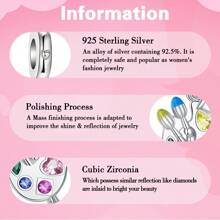 鍍銀吊飾彩色畫筆顏料系列吊飾珠子,適用於diy女性手鍊吊墜 - 銀色 - 查看 5