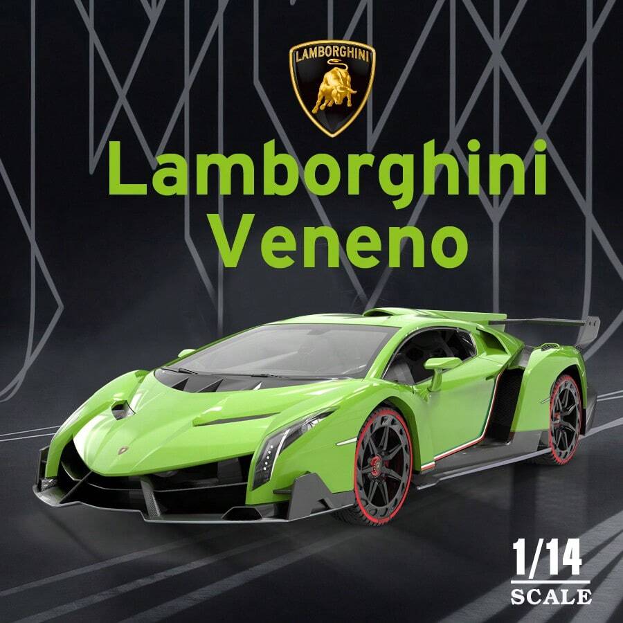 1:24 比例電池供電遙控電動超級汽車禮品模型玩俱生日禮物遙控器適合幼兒男孩和女孩（不含電池） - 綠色 - 查看 1