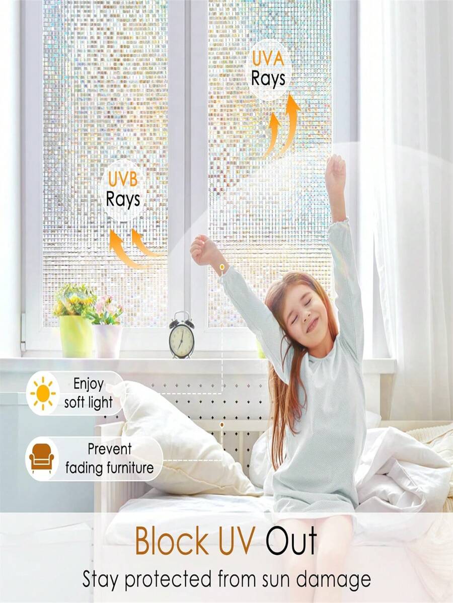 Stained Glass Window Film, Mosaic Static Cling Removable Decorative ...