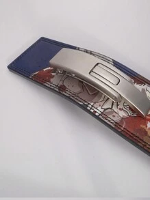 1入組男士時尚印花和卡通人物設計快速扣釦提重束腰帶/ 為舉重運動員和力量舉運動員設計的專業訓練保護腰帶/ 男女死舉訓練之重任舉重支撐腰帶 - 黑色 - 查看 5