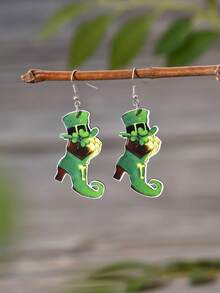 1對歐美風格聖派翠克節三葉草耳環,珠寶收藏包括高跟鞋、帽子、和木製物品；適用於節日派對禮物 - 高跟鞋 - 查看 6