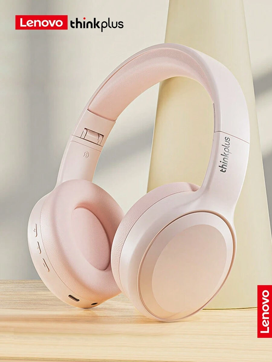 Lenovo 原裝th30無線耳機可摺疊耳罩式耳機電競音樂運動耳機帶麥 - 粉色 - 查看 1