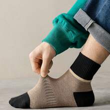 7pairs Women'S Multicolor Thick Line Patchwork Socks, Suitable For Wearing With Snow Boots, Home Shoes, Ankle Socks - Multicolor - View 5