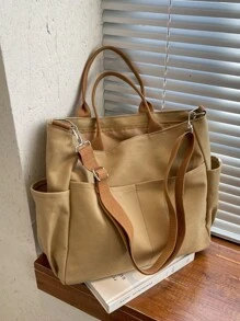 Fashionable Large Capacity Women's Tote Bag, Shoulder Bag, Crossbody Bag, Hand Carry Bag, Multi-Pocket With Laptop Compartment - Ginger - View 10