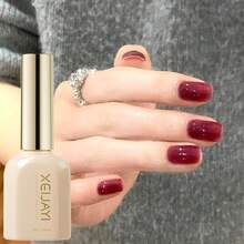 XEIJAYI 1入組10毫升紅色凝膠指甲油,全季可用浸泡式閃粉凝膠指甲油 - 指甲藝術diy指甲設計 - 玫紅色 - 查看 2