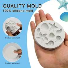 3 件組海洋主題矽膠模具,用於製作軟糖、蛋糕、巧克力、聚合物黏土、diy 工藝品、廚房工具、派對用品、新年小玩意 - 彩色 - 查看 2
