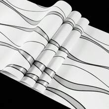 1卷米色3d水波壁紙,無異味,絨面工藝,完美升級臥室和客廳裝飾！ - 米色 - 查看 5