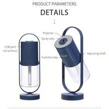 1入組usb供電的小型360度旋轉桌面加濕器,具有大霧量、空氣淨化led燈和冷霧擴散器,適合作為臥室、客廳、辦公室的家居裝飾 - 白色 - 查看 6