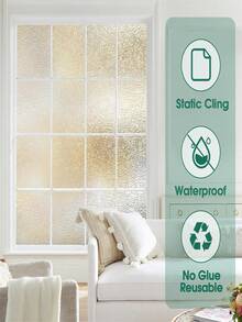 窗戶隱私膜磨砂玻璃窗膜裝飾靜態窗貼防紫外線熱控制可拆卸家用窗戶貼膜家用浴室門隱私 - 白色 - 查看 3