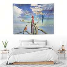 1件房間裝飾背景掛毯,簡約的多功能掛牆布,適用於寢室美學,適用於男孩和女孩房間的壁藝掛毯 - 彩色 - 查看 3