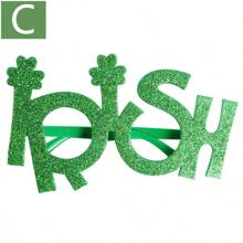 1入聖帕特里克節眼鏡套裝,無紡織帽子,塑料綠色洋蔥眼鏡和三葉草眼鏡 - 綠色 - 查看 12