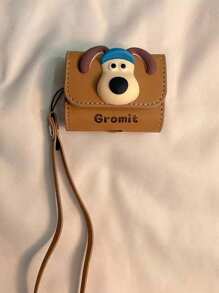 Cartoon 3d Dog-Shaped Leather Earphone Case Compatible With Airpods 1/2, Airpods Pro, Airpods 3, Airpods Pro (2nd Generation) For AirPods1/2 AirPods Pro - Brown - View 4