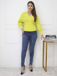 Women Sweaters - 青檸色 - 查看 1