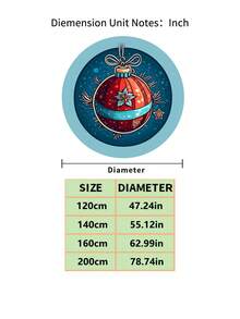 Round Carpet Christmas Floor Mat Suitable For Living Room, Bedroom, Study, Balcony And Attic - Multicolor - View 3