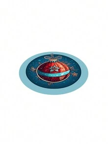 Round Carpet Christmas Floor Mat Suitable For Living Room, Bedroom, Study, Balcony And Attic - Multicolor - View 5