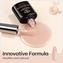 Modelones凝膠指甲油建議使用8合1中性裸棕色凝膠建造指甲,堅硬凝膠建造指甲強化延伸凝膠底部假指甲尖端膠水瓶裝15ml - 淺粉色 - 查看 6