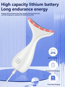 1只紓緩皮膚松弛,平滑皺紋,提拉雙下巴的護膚面部按摩器,頸部美容設備 - 白色 - 查看 9