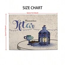 1 Pièce Set De Table En Lin À Thème Avec Lanterne Et Impression De Lettres Anglaises, Isolation Thermique Tapis De Table De Vaisselle