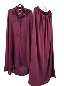 1套女士cey透氣禱告日用頭巾,適合做頭巾 - 酒紅色 - 查看 2