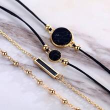 4pcs Bracelet Set Navy Blue Elegant Chain Suitable For Daily Wear Suitable For Men And Women - Set Bracelet - View 5