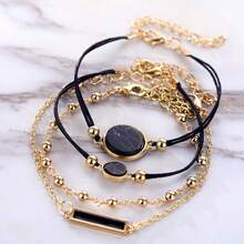 4pcs Bracelet Set Navy Blue Elegant Chain Suitable For Daily Wear Suitable For Men And Women - Set Bracelet - View 3