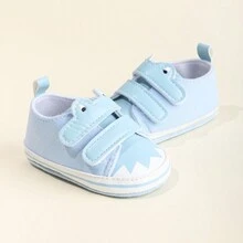 1 双男女通用卡通 PU 休闲鞋，带钩环，适合 0-18 个月婴儿，柔软防滑透气幼儿步行鞋，适合春秋季 - 淺藍色 - 查看 4