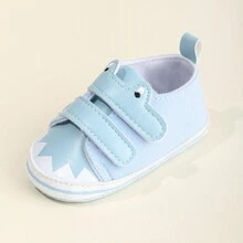 1 双男女通用卡通 PU 休闲鞋，带钩环，适合 0-18 个月婴儿，柔软防滑透气幼儿步行鞋，适合春秋季 - 淺藍色 - 查看 5