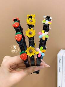 3 Piezas Aro De Pelo Trenzado Dulce Y Lindo Para Niñas En Multicolor