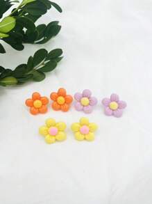 1 bộ Phim hoạt hình dễ thương Đầy màu sắc Hoa Bông tai stud - những bông hoa - Xem 1